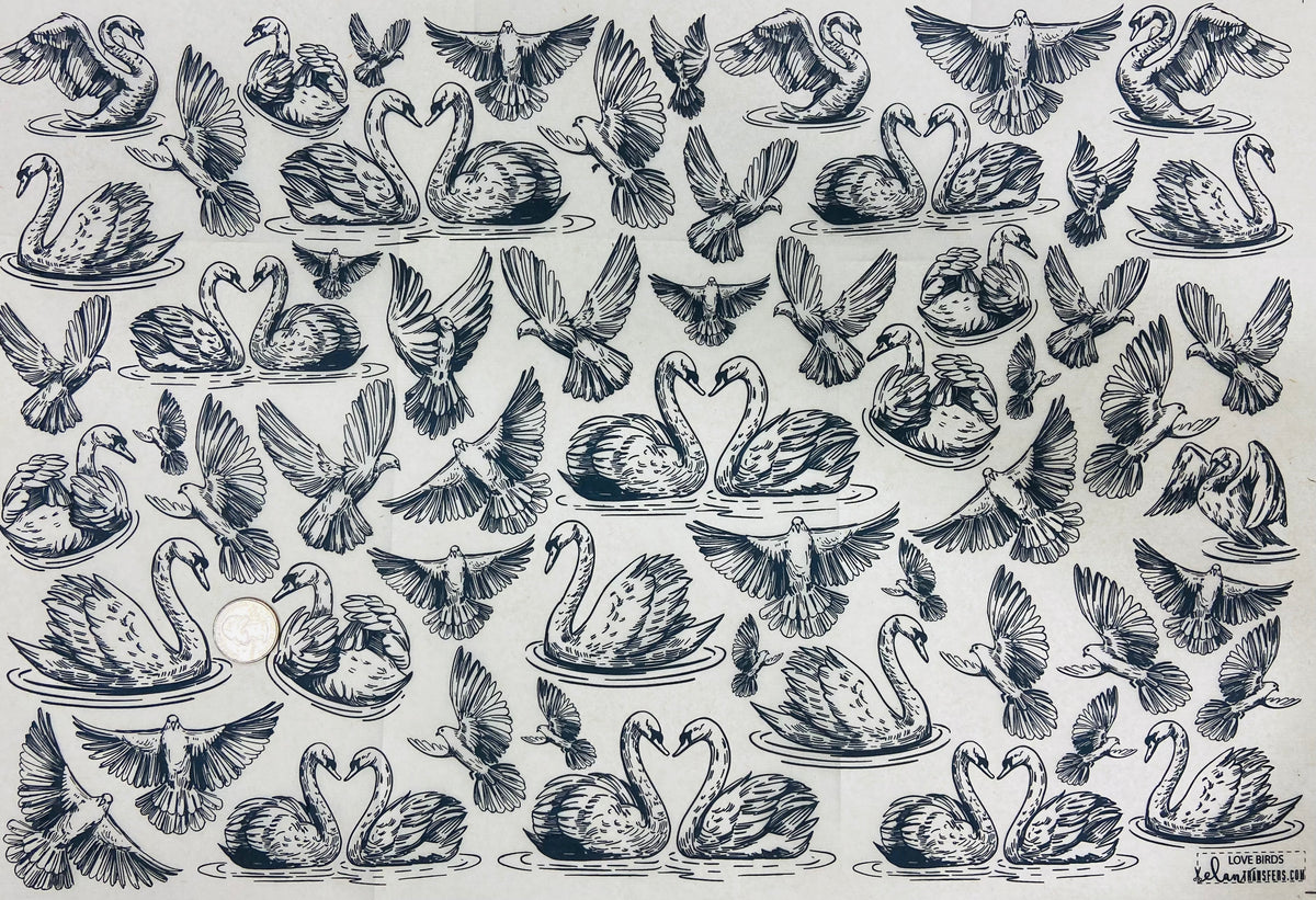 Love Birds  - Underglaze Transfer Sheet