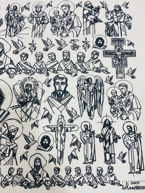 Saints - Underglaze Transfer Sheet