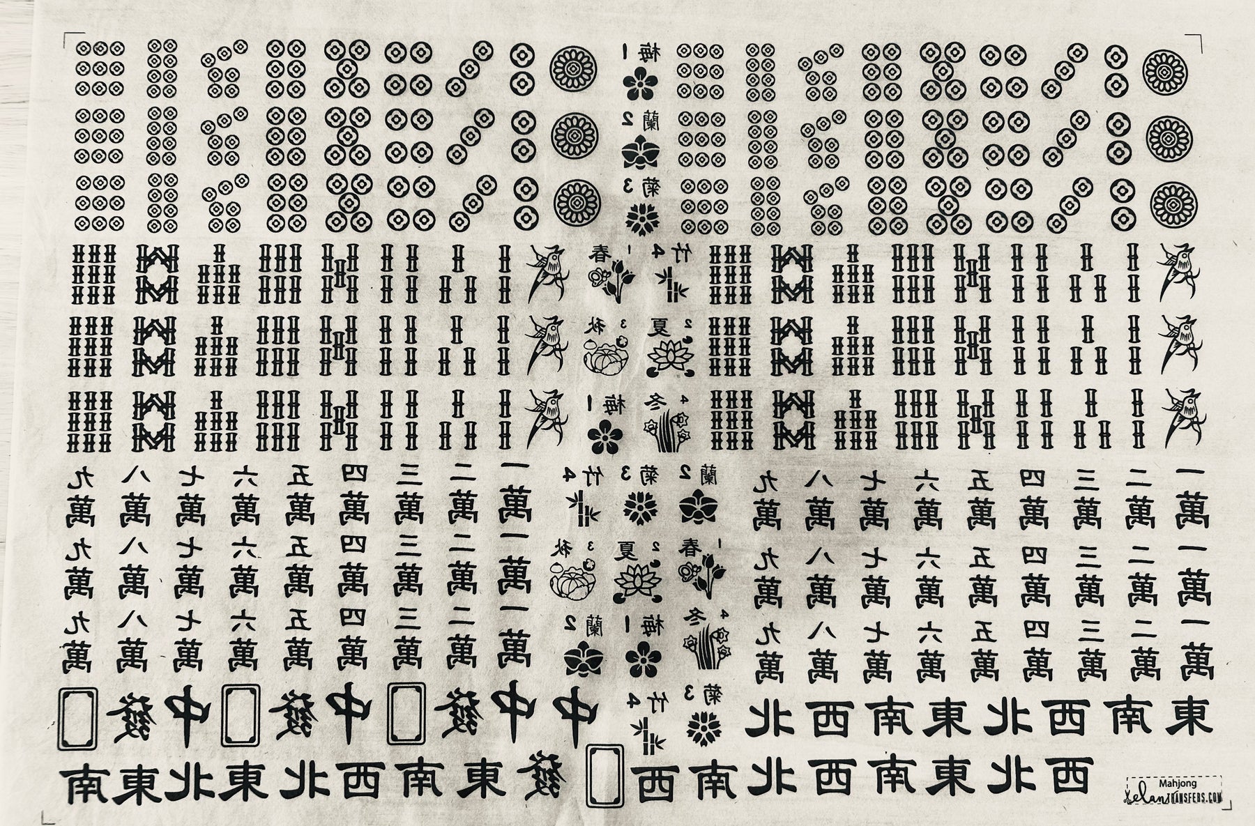 Mahjong - Underglaze Transfer Sheet