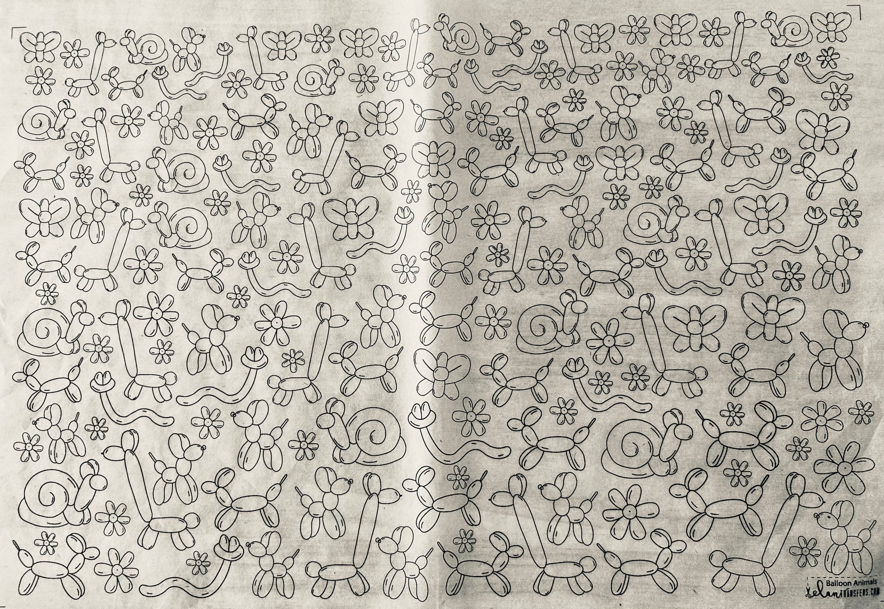 Balloon Animals - Underglaze Transfer Sheet