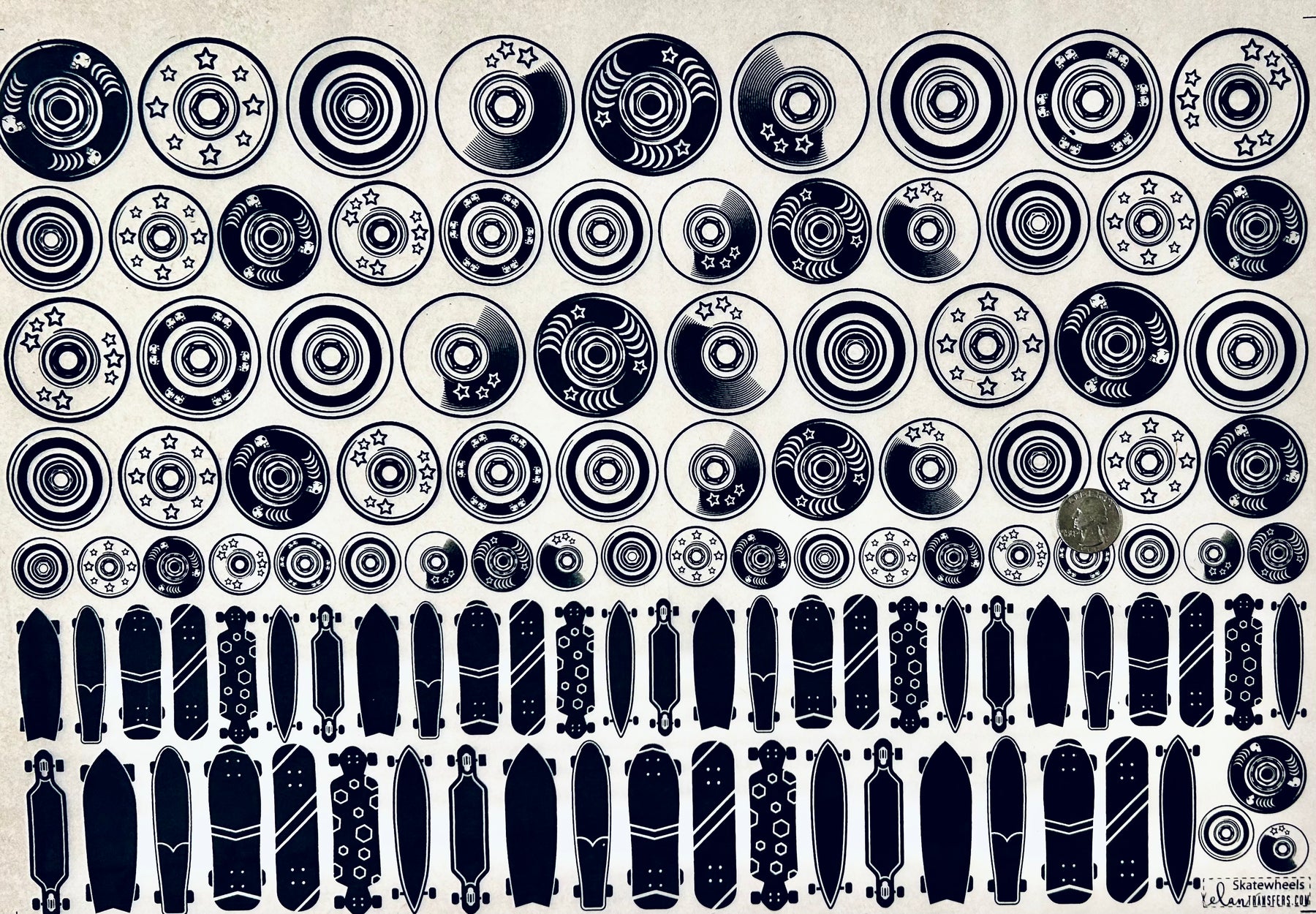 Skate Wheels  - Underglaze Transfer Sheet