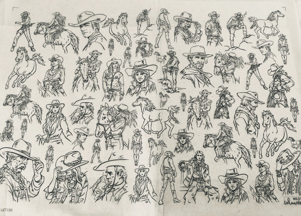 Wild West  - Underglaze Transfer Sheet