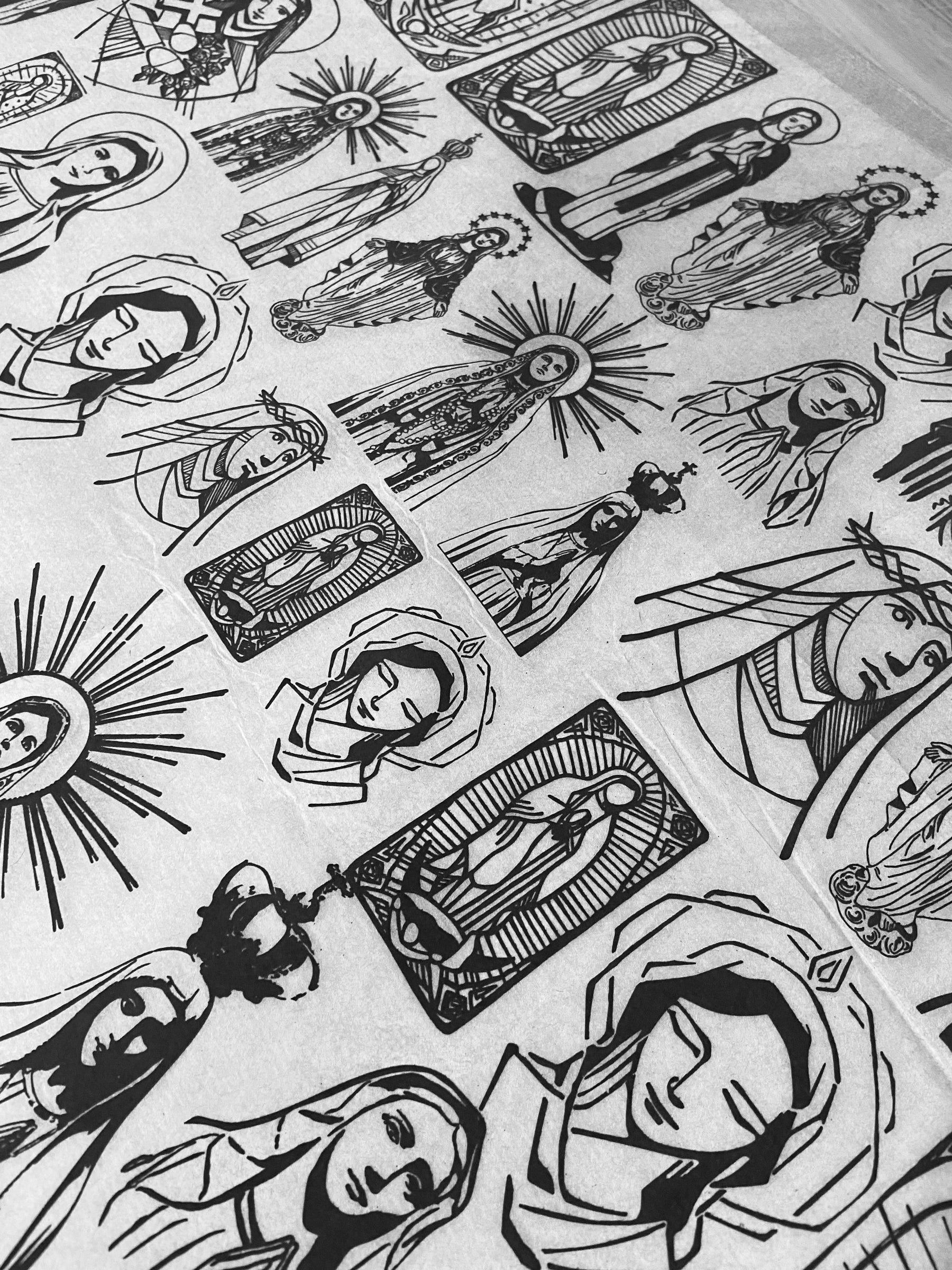 Virgin Mary - Underglaze Transfer Sheet