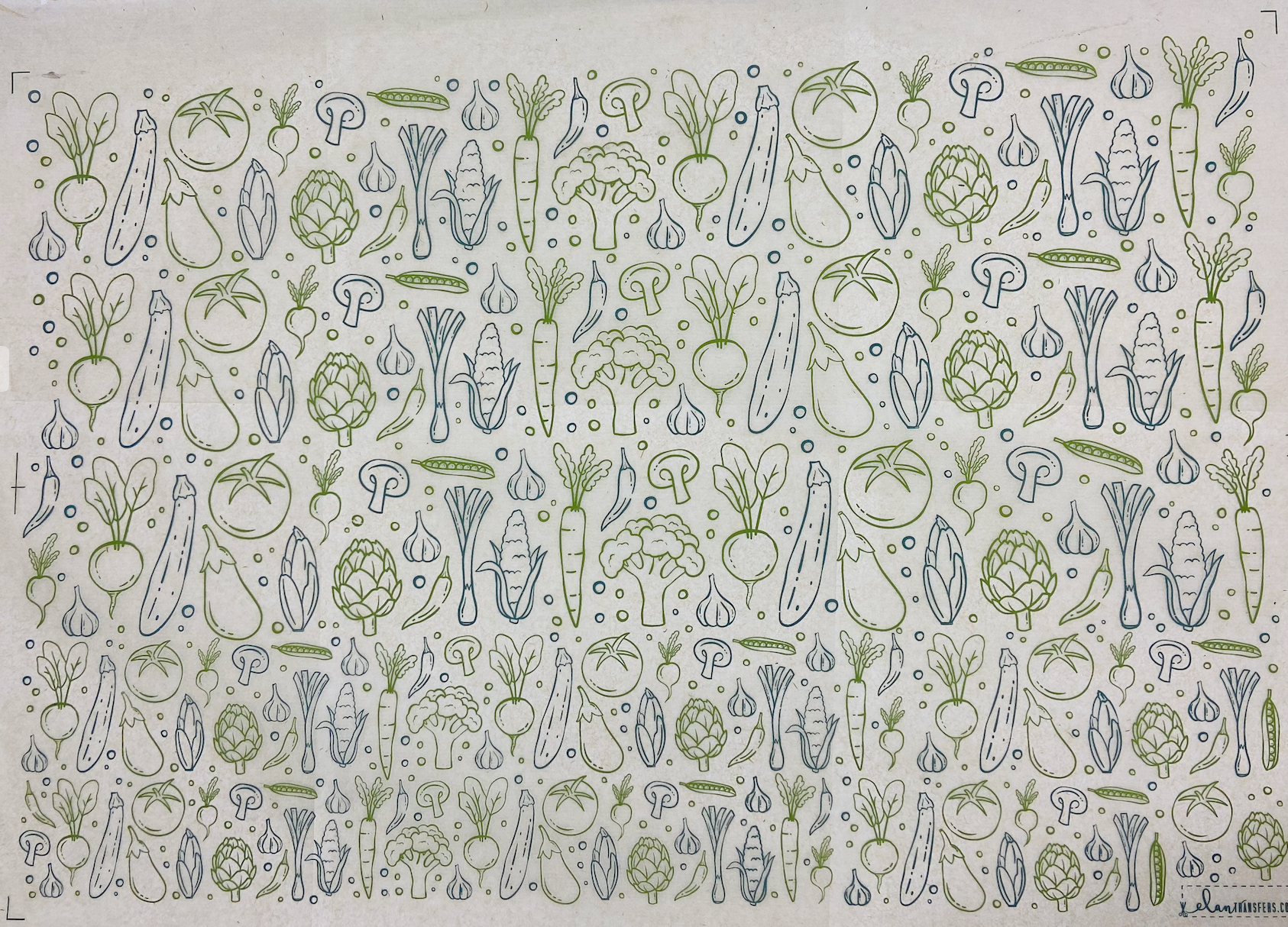 Vegetables - Underglaze Transfer Sheet