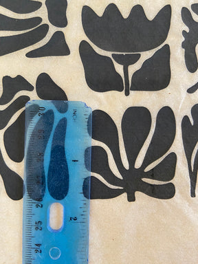 Wood Block Flowers - Underglaze Transfer Sheet