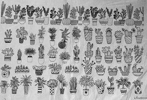 Potted Plants - Underglaze Transfer Sheet