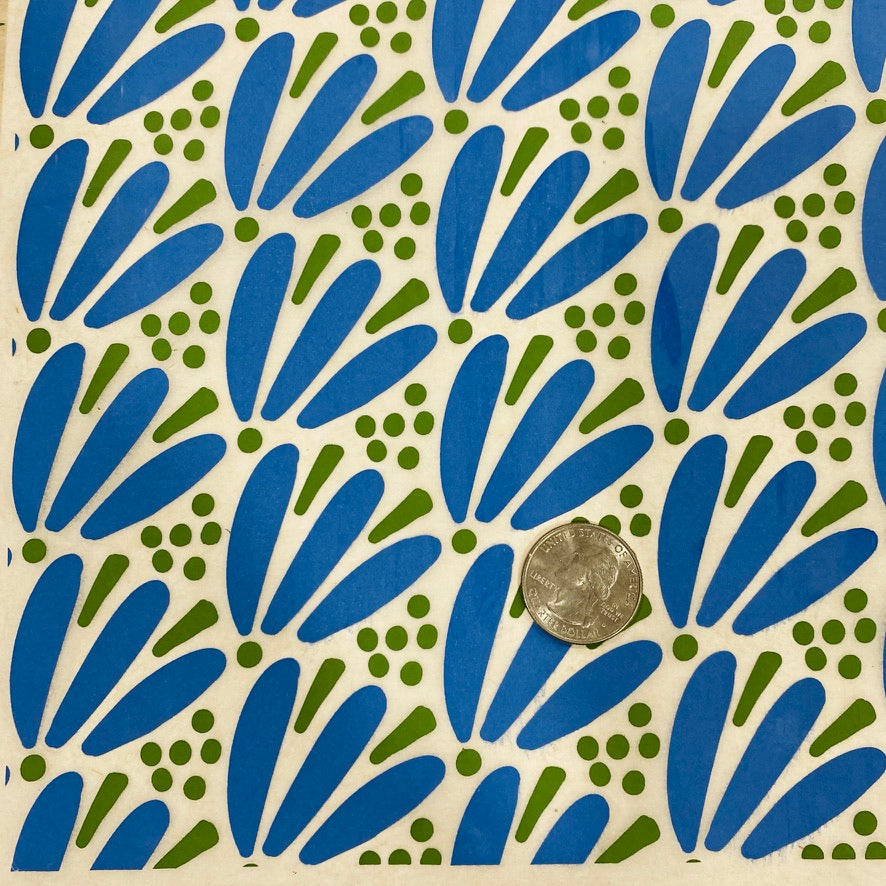 Petals - Underglaze Transfer Sheet - Blue / Green