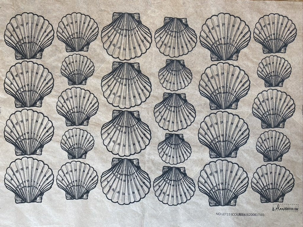 Shells Scallop - Underglaze Transfer Sheet