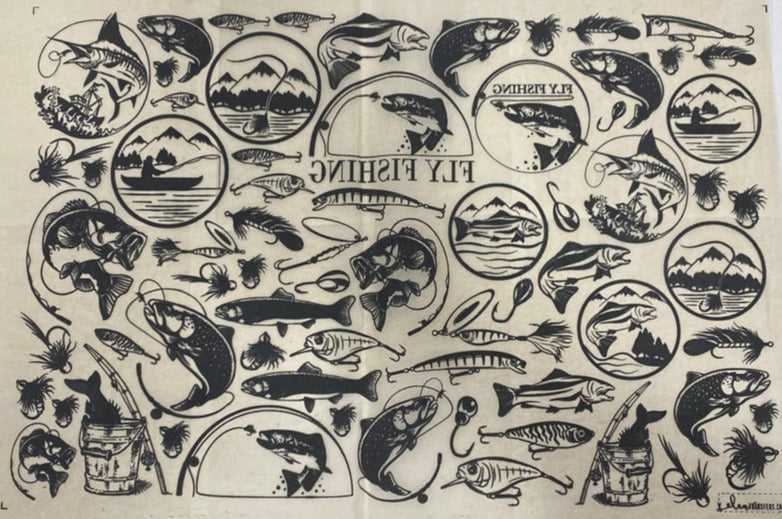 Fly Fishing - Underglaze Transfer Sheet