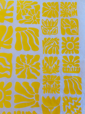 Wood Block Flowers - Underglaze Transfer Sheet