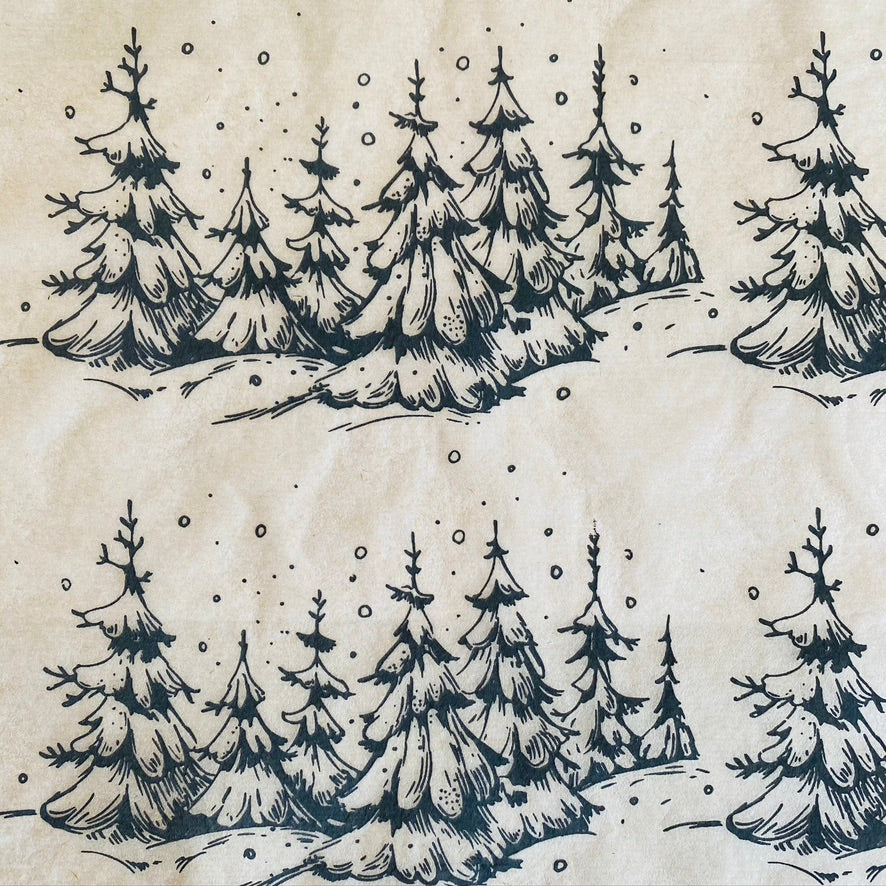 Snowy Trees - Underglaze Transfer Sheet