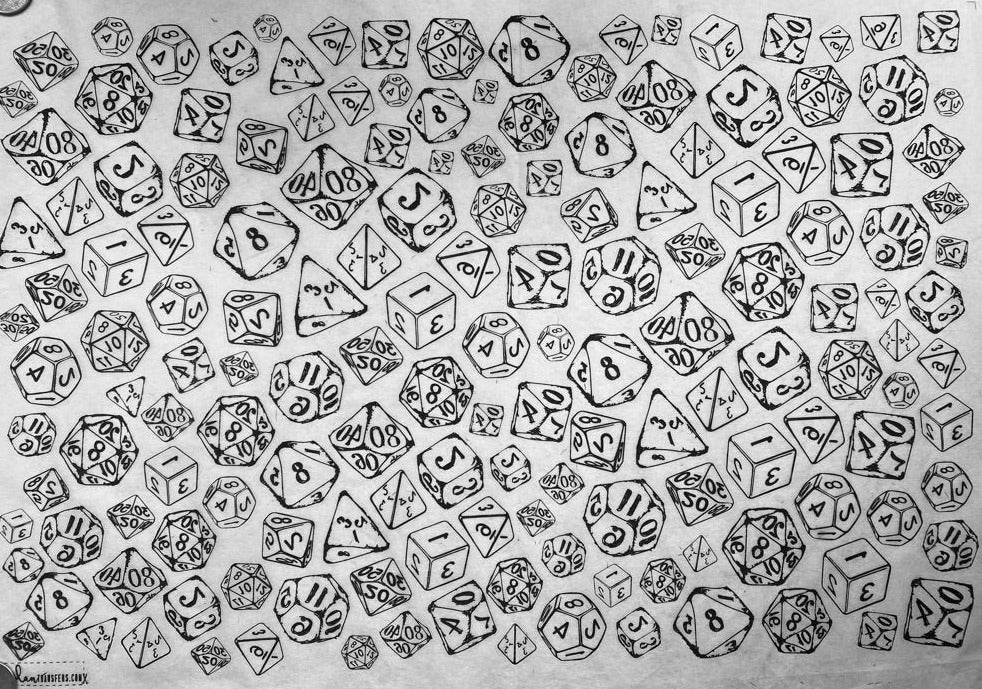 RPG Dice - Underglaze Transfer Sheet