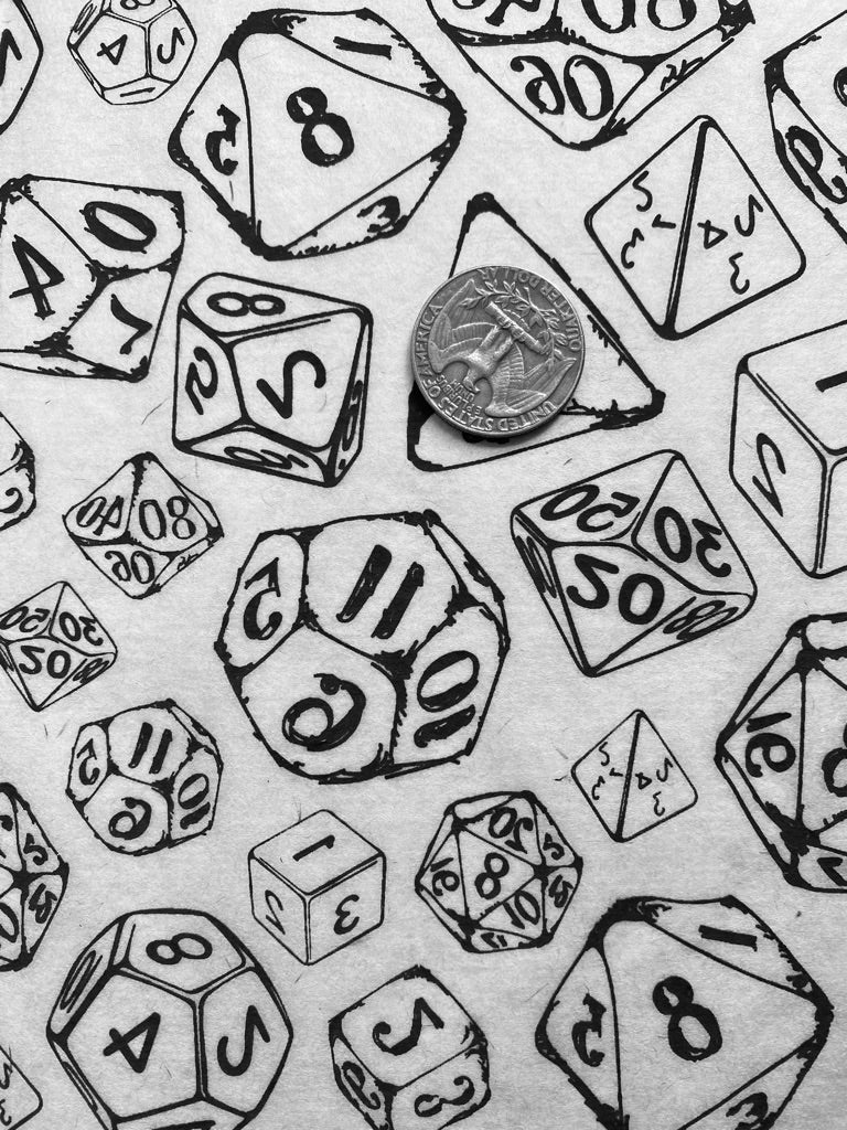 RPG Dice - Underglaze Transfer Sheet