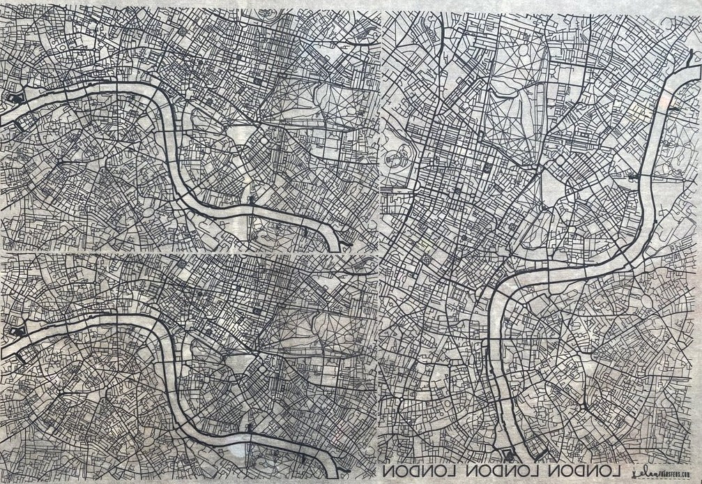 Map London - Underglaze Transfer Sheet