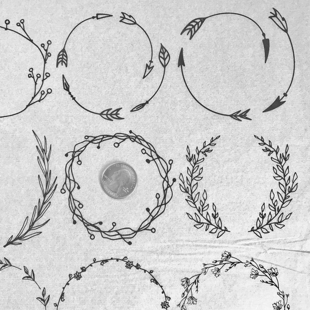 Floral Wreaths - Underglaze Transfer Sheet