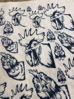 Chickens Peeking  - Underglaze Transfer Sheet