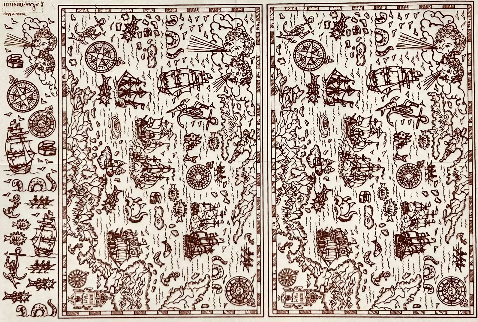 Treasure Map - Underglaze Transfer Sheet