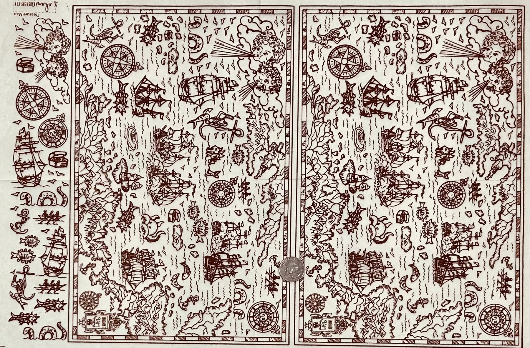 Treasure Map - Underglaze Transfer Sheet