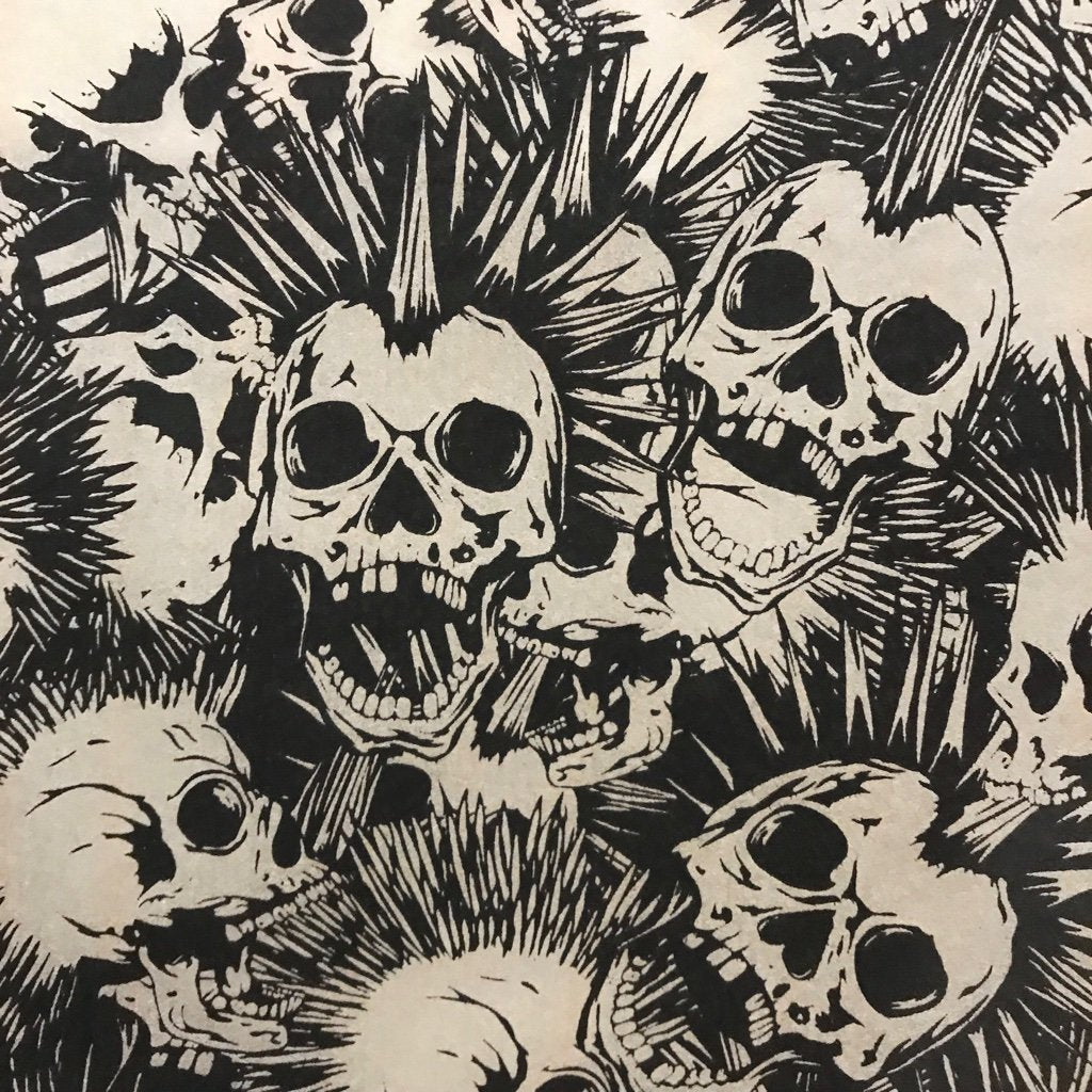 Mohawk Skull - Underglaze Transfer Sheet
