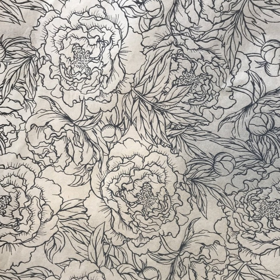 Peonies - Underglaze Transfer Sheet