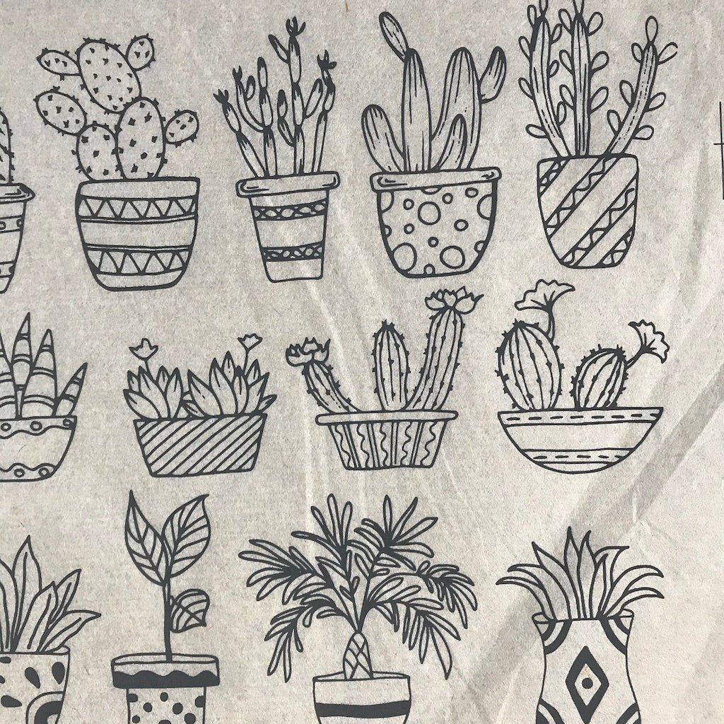 Potted Plants - Underglaze Transfer Sheet