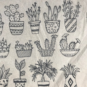 Potted Plants - Underglaze Transfer Sheet