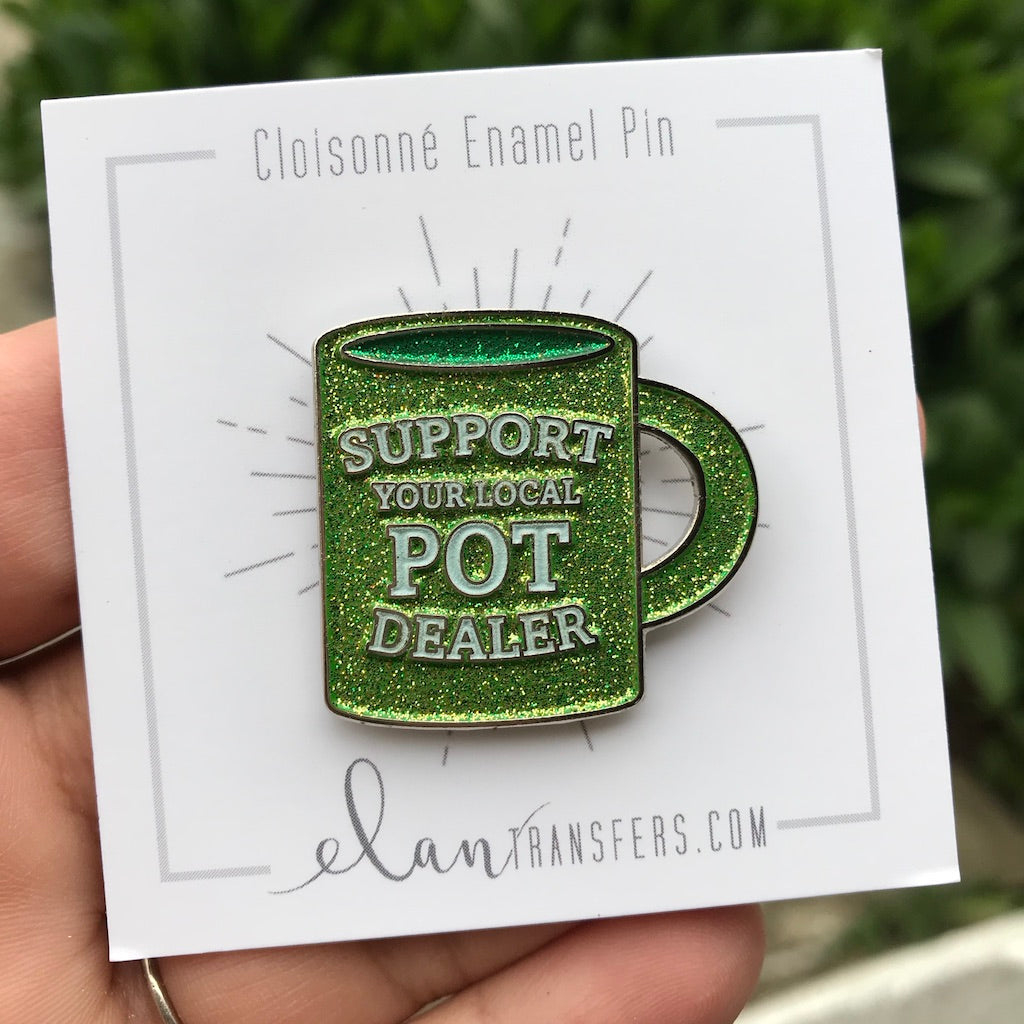 Pot Dealer Mug GLOW Enamel Pin